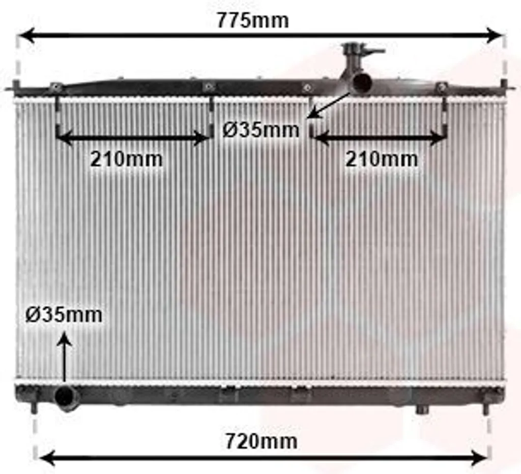 Radiateur de refroidissement eau Van Wezel adapté Hyundai Santa Fe II