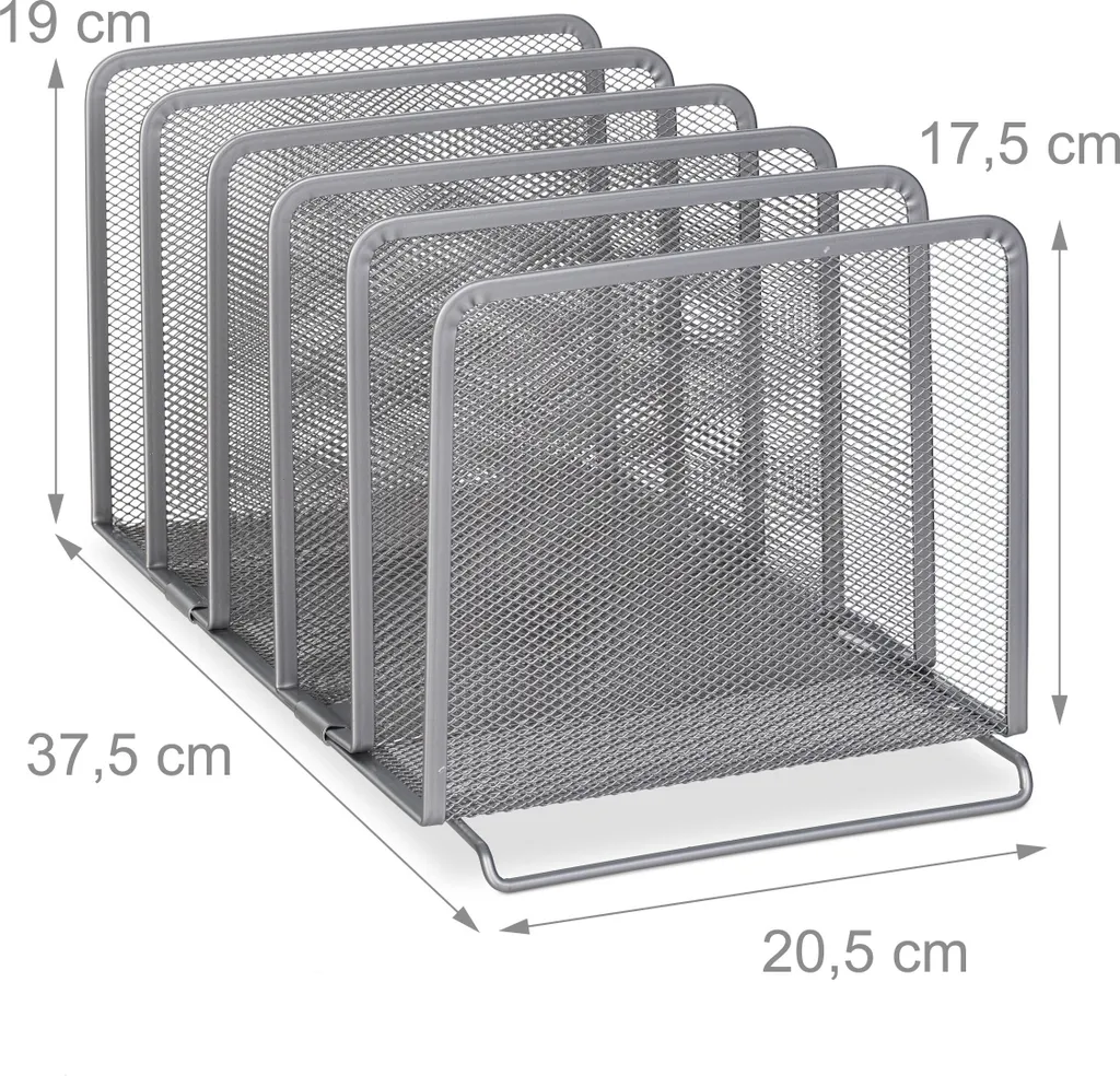 Relaxdays 4 x collecteurs de catalogues avec 5 compartiments de rangement