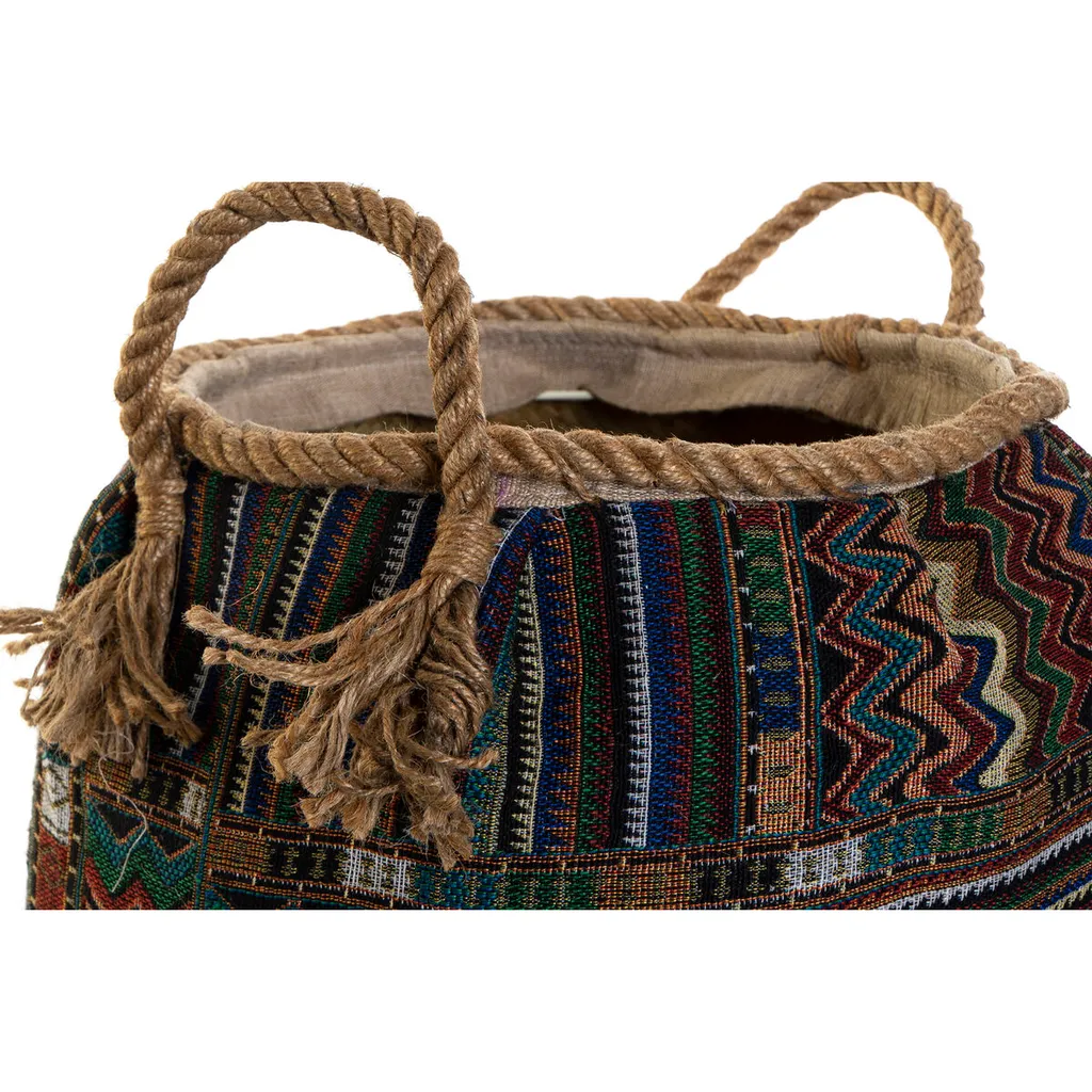 Panier Boho en Fibres Naturelles Tressées à la Main 30x30 cm - Set de 2 - 3