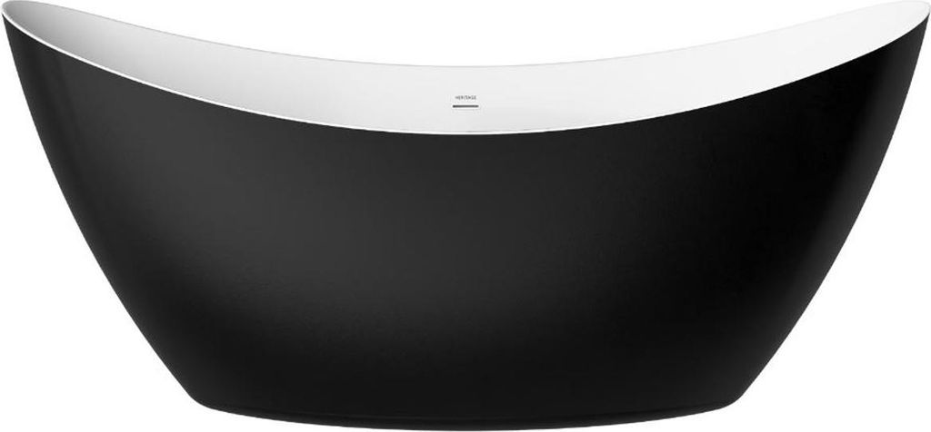 Casa Padrino Freistehende Luxus Acryl Badewanne Schwarz / Weiß 173 x 73 x H. 75 cm - Luxus Bad Accessoires - Luxus Kollektion