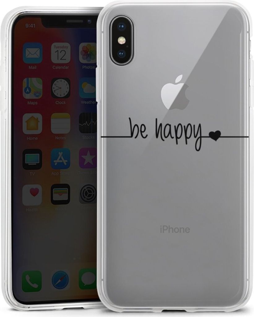 DeinDesign Handyhülle für Apple iPhone Xs Max Silikon Hülle Case Smartphone Schutzhülle Glück Statement Motiv ohne Hintergrund
