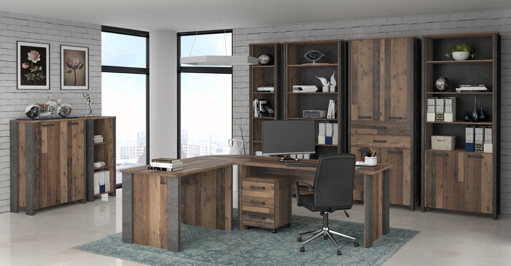 Büro-Set Büroprogramm Komplettbüro Arbeitszimmer Bürokombi "Celon I" (10-teilig)