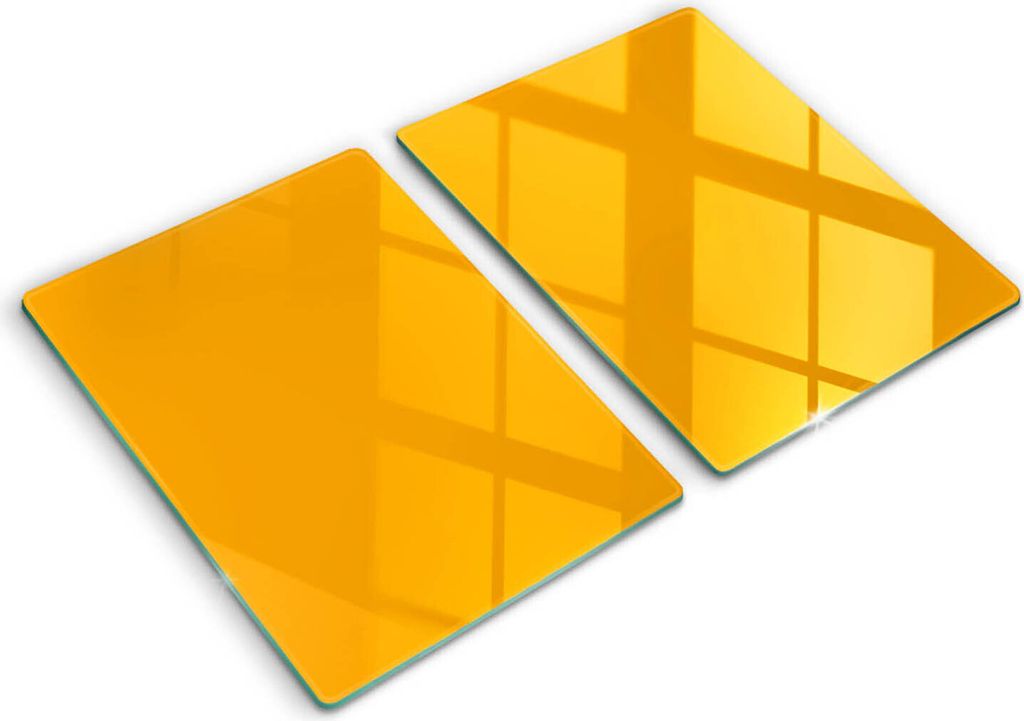 Abdeckung Glas - Küchenabdeckung - 2x40x52 cm - Abdeckplatte -Dunkelgelbe Farbe