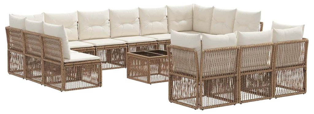 Möbel Gartensofa-set 14 pcs Beige Poly-Rattan - Gartenmöbelgarnituren CC1172