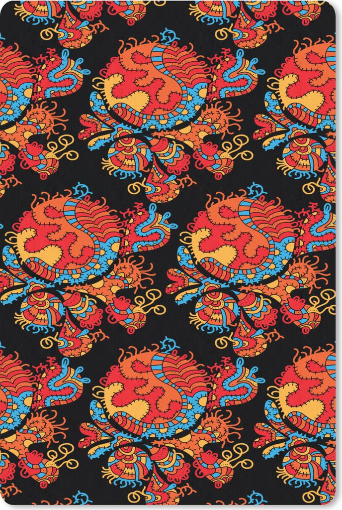 MuchoWow Mauspad Mousepad Drache - Muster - alt und neu 40x60 cm - Mousepads - Maus Mat - Pad - Mausunterlage - Schreibtisch Accesoire