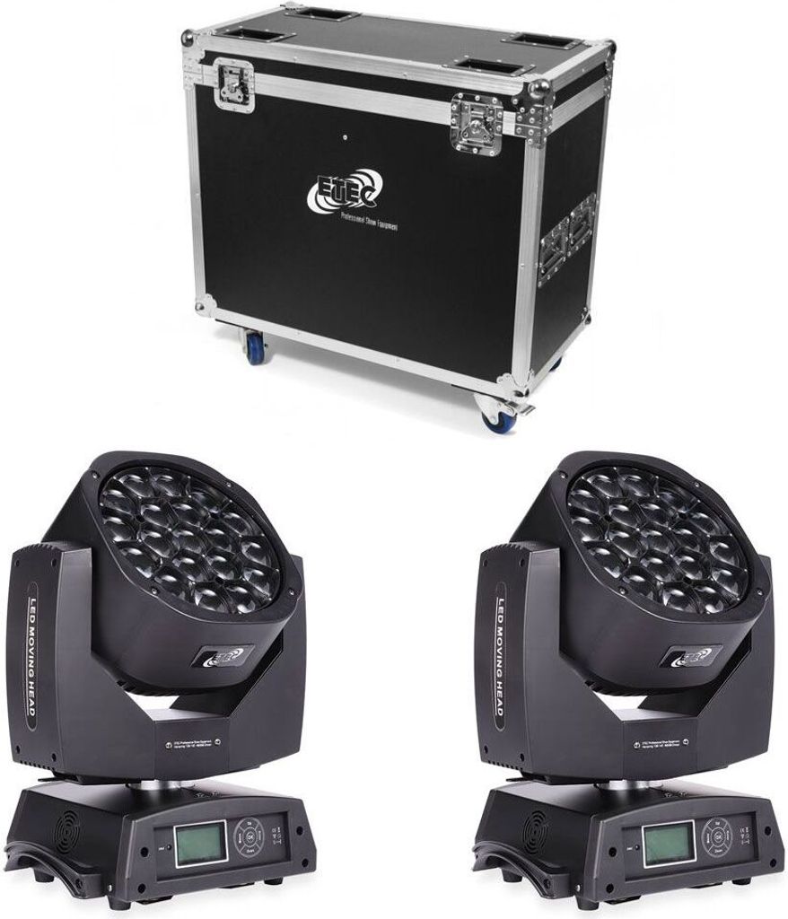 ETEC LED Big Eye Moving Head 19x15 Watt RGBW MK2 Set mit Flightcase