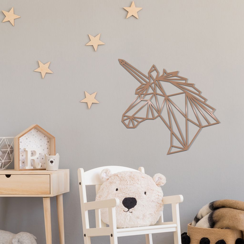 Wallity, Unıcorn- TNL1260, Kupfer, Sonstige Wohndekorationen, 53 x 50 cm, 100% Metall (Dicke: 1
