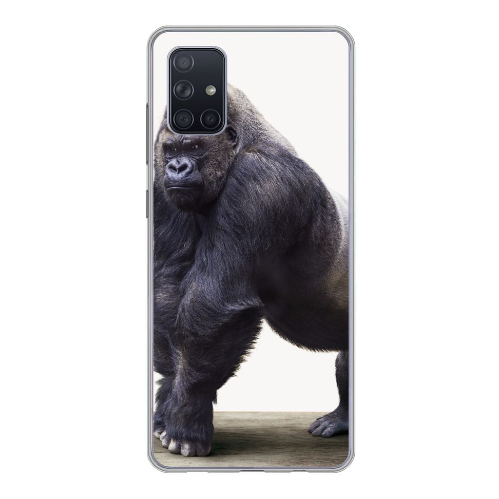 MuchoWow Handyhülle Schutzhülle Hülle für Samsung Galaxy A71 Gorilla - Tiere - Jungen - Mädchen - Kinder Silikon Softcase Handy Hülle - Kar...