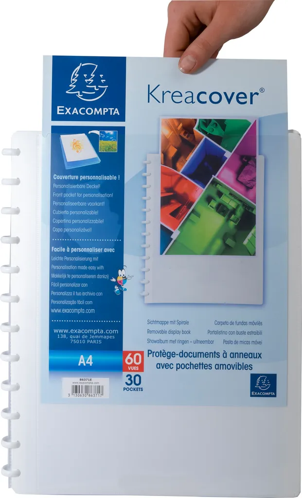 Portalistino Exacompta 86471E A4 40 Buste - Sistema Kreaman Bianco
