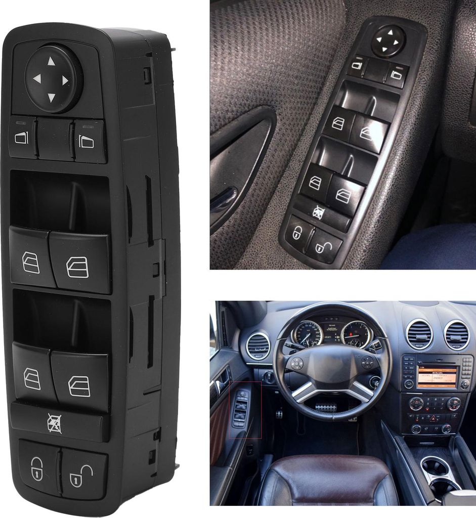VOLLSUN Fensterheberschalter 16982066109174 LHD Ersatz für MERCEDES-BENZ ACLASS W169 2004-2012