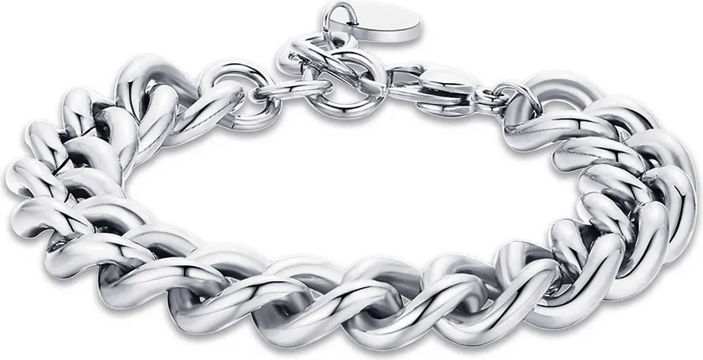 Gioielli Luca Barra Donna | Collana e Bracciale in Acciaio e Cristalli