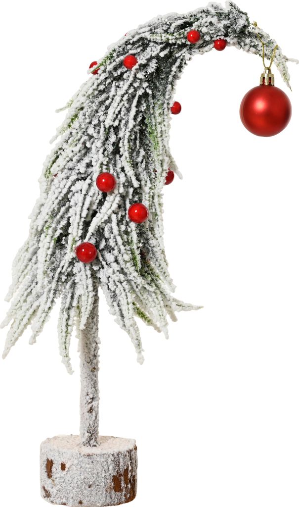 Tannenbaum künstlich mit Holzsockel 45cm geschmückt