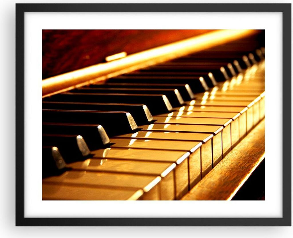 Gerahmtes Poster - Schwarzer Rahmen - Klavier Musik Konzert - 50x40 cm - Wand Bild - Wanddeko - Wandbilder - Kunstposter - Wandposter - Bilderrahme...