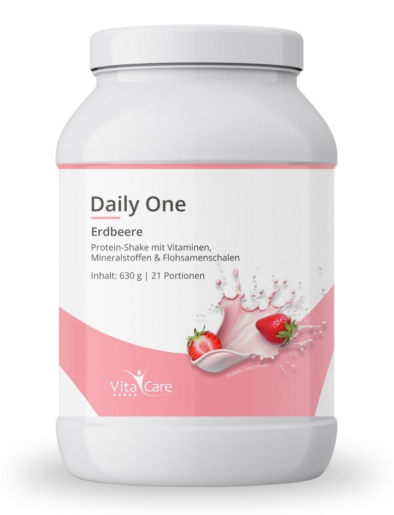 Daily One Protein-Shake Erdbeere 630g - Whey-Proteinpulver Produktbild 