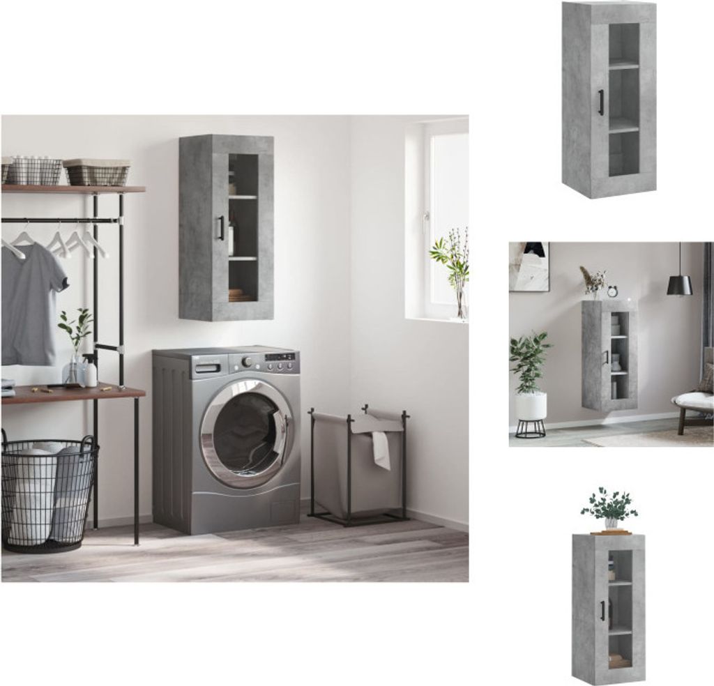vidaXL Wandschrank Betongrau 34,5x34x90 cm - Sideboards