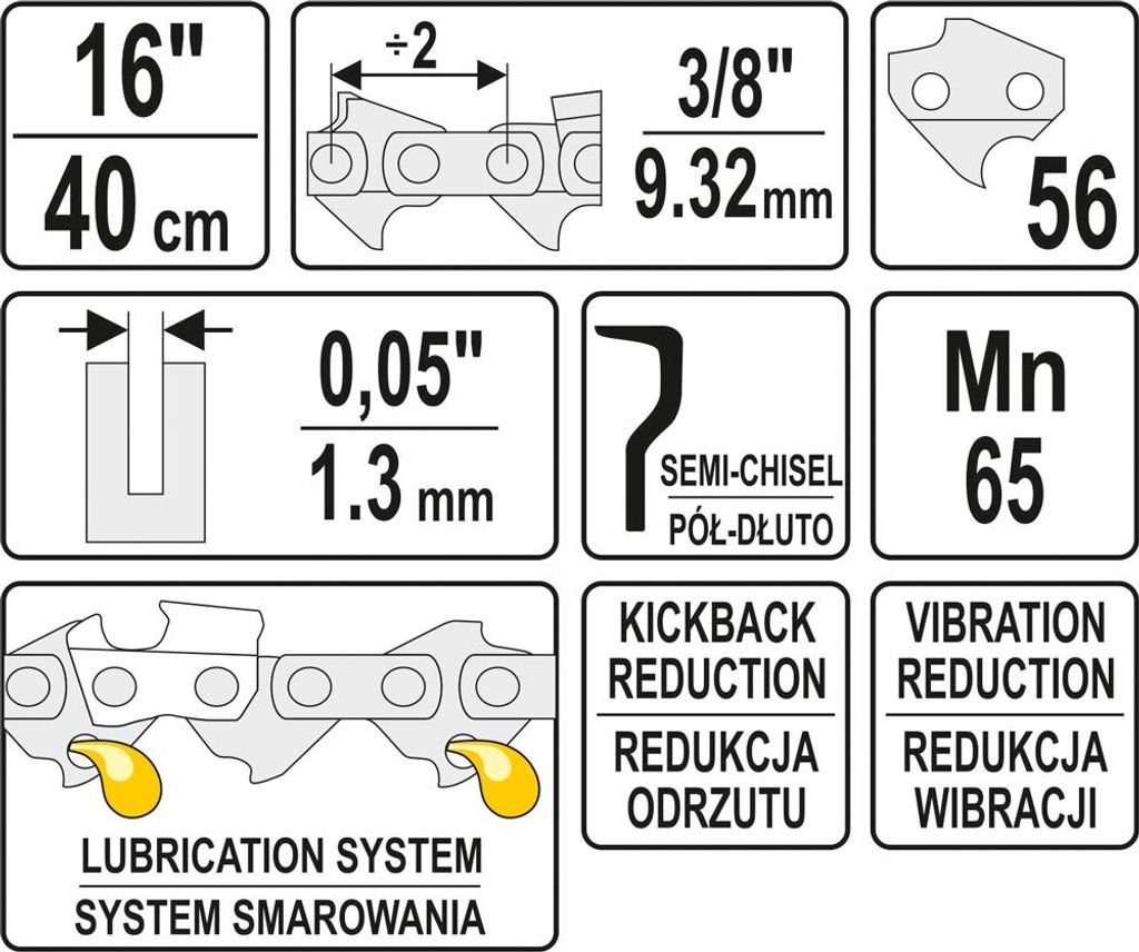 Barra di taglio 25 cm originale OLEOMAC per motosega GST 250