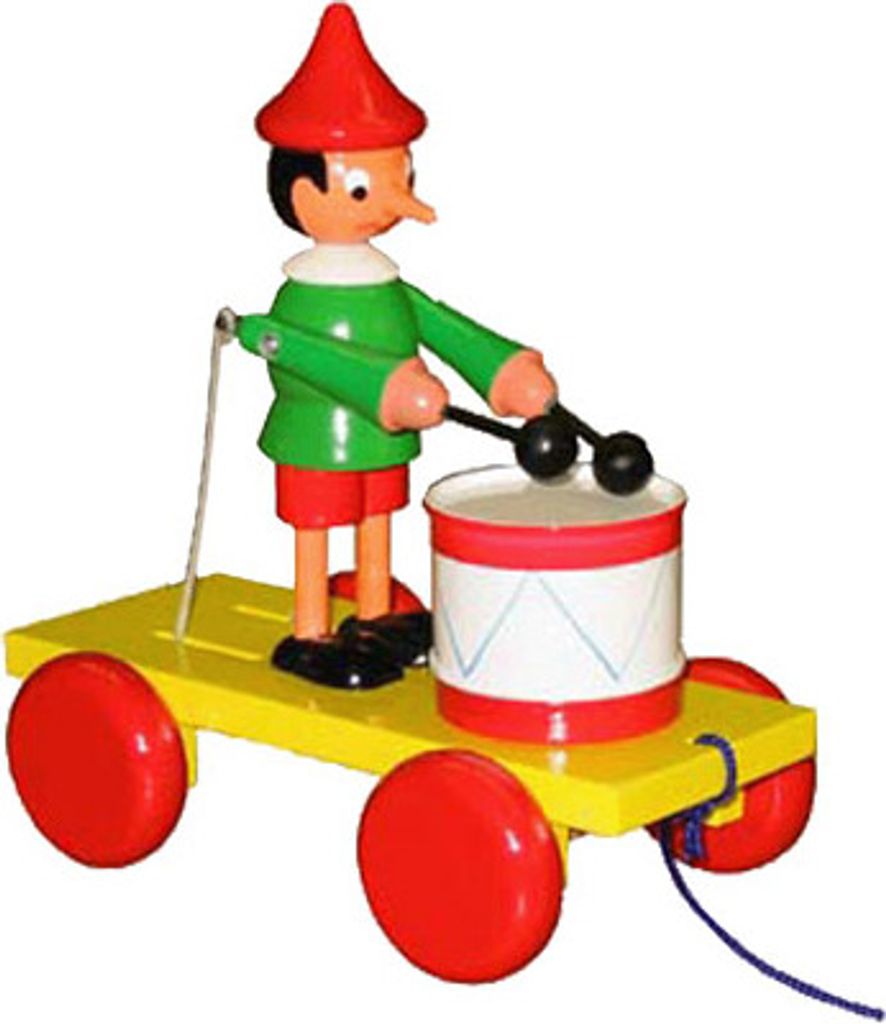 Nachziehspielzeug Pinocchio mit Trommel