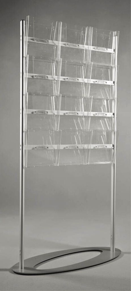 update displays Prospektständer Info Center silber DIN A4 24 Fächer 83,0 x 35,0 x 163,5 cm, 1 St.