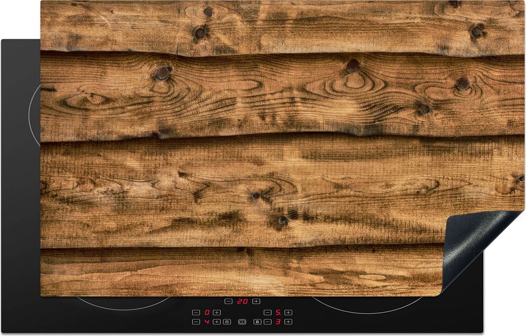 KitchenYeah Herdabdeckplatte Regale - Rustikal - Holz , 83x51cm, Küche Deko, Glaskeramikfeld Herdabdeckung, Abdeckplatte fùr Kochfeld