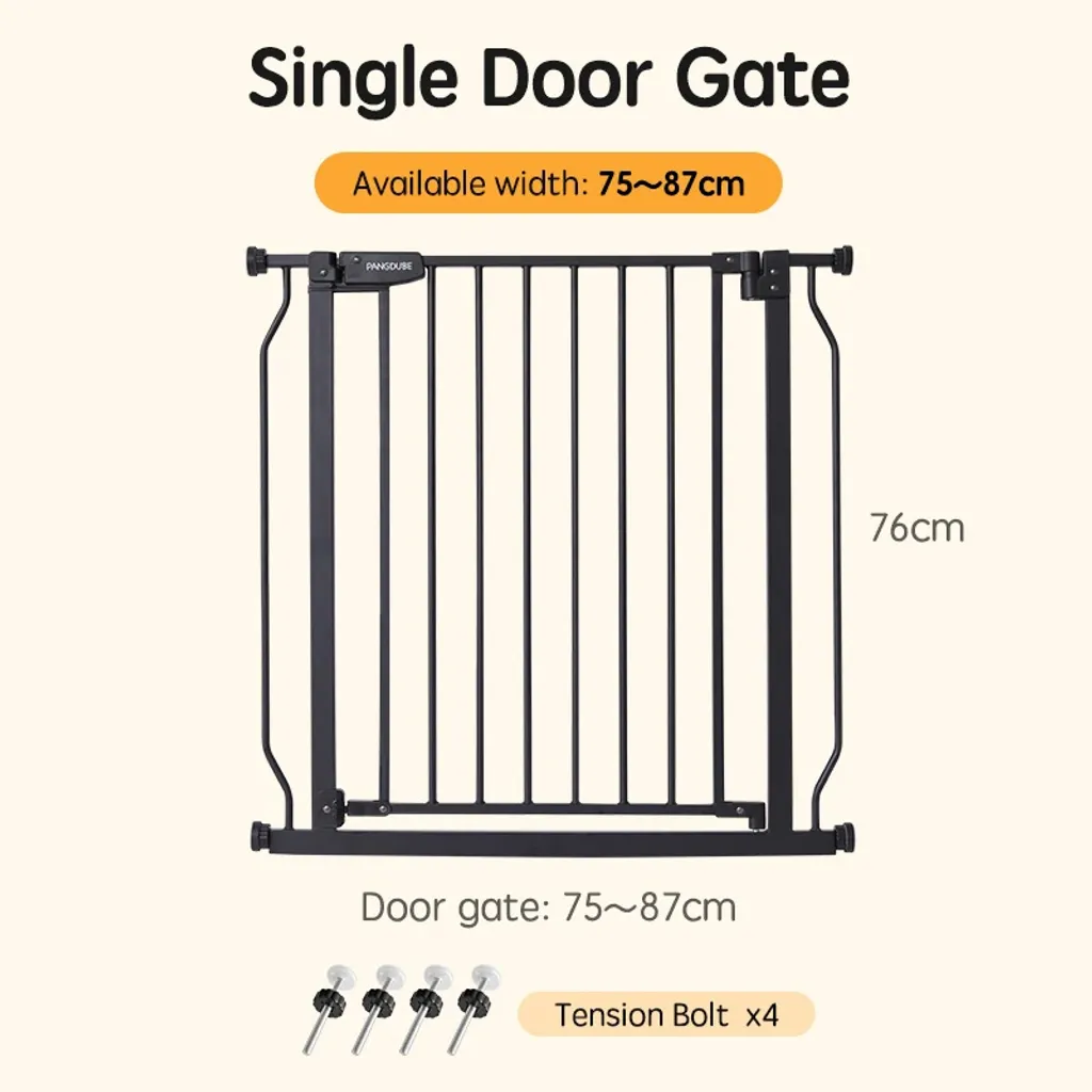 Barrière de sécurité bébé noire 75-87 cm extensible sans vis - 2