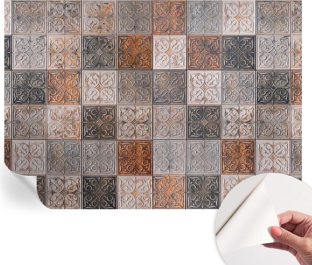 Selbstklebende Wandtapete - Dekorative Tapete für Wohnzimmer - Klebefolie für Wandbilder - Tapetenfolie für Wanddekoration - 208x146 cm - Zierfl...