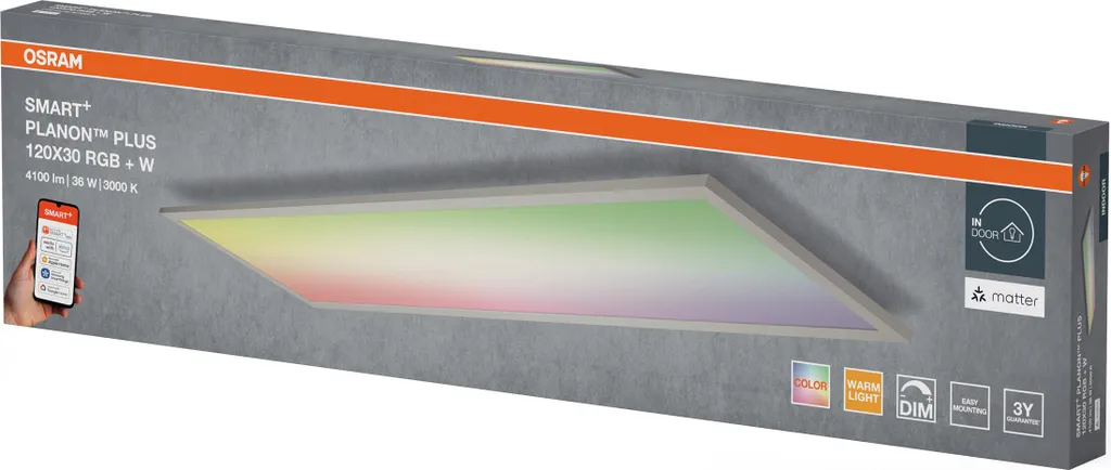 OSRAM SMART+ Planon Plus Panel LED RGBW 120x30cm 3000lm Compatible Matter - 2