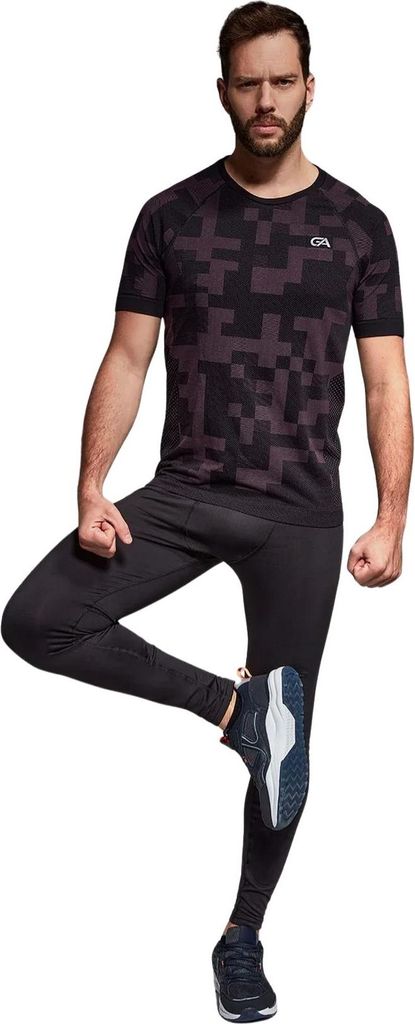 Gatta Active, Sportshirt Herren, Sport T-Shirt, BREEZE01, Schwarz-Violett, S