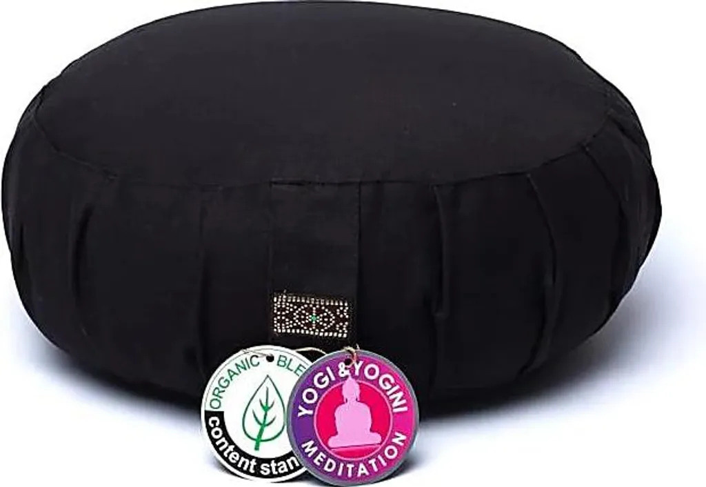 Zafu méditation noir coton bio - Soulagez votre dos en assise 33x14,5cm