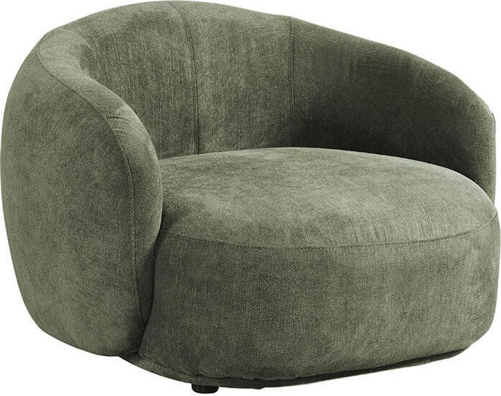 HOME DELUXE Sessel CASARA Webstoff Dunkelgrün - 99 x 104 x 72 cm I Sessel Runder Sessel Wohnzimmer Sessel Abgerundeter Sessel