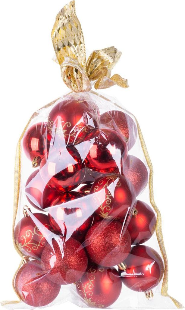 MAGICHOME WEIHNACHTSKUGELN, 20 St., rot, 6 cm