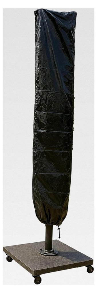 Sonnenschirmhülle – Bis Ø300 cm – Wasserdicht – Rund & Quadratisch – 183 x 35 x 25 cm – Kordelzug – Stehend – Schwarz