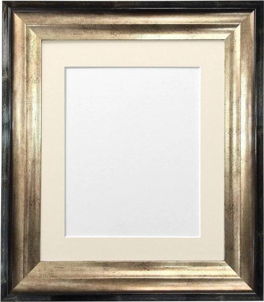 Porte-photo antique 9x7 pouces avec cadre ébène noir et finitions or