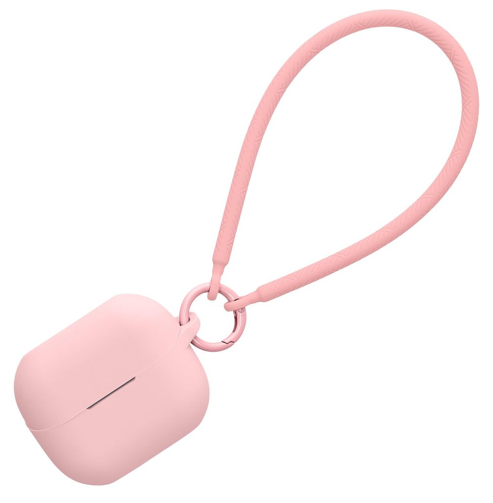 kwmobile Hülle kompatibel mit Samsung Galaxy Buds 3 / Galaxy Buds 3 Pro Kopfhörer - Silikon Schutzhülle Etui Case Cover - mit Handschlaufe Altrosa