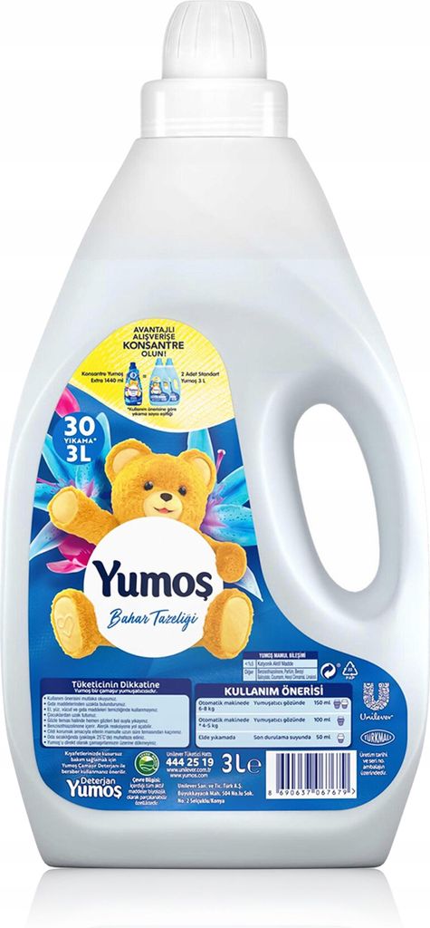 Yumos Weichspüler und Weichmacher Frühlingsfrische 3 l Produktbild 