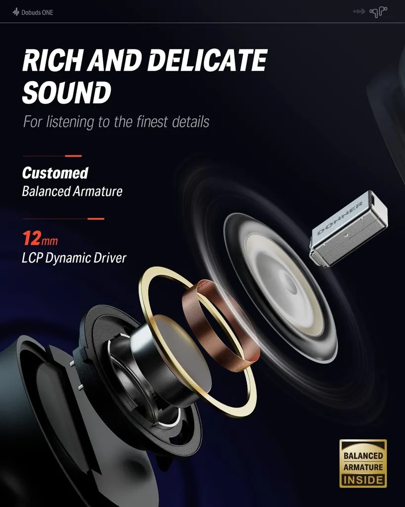 Cuffie Wireless Bluetooth 5.2: 32h Batteria, Audio 12mm, ANC - 3