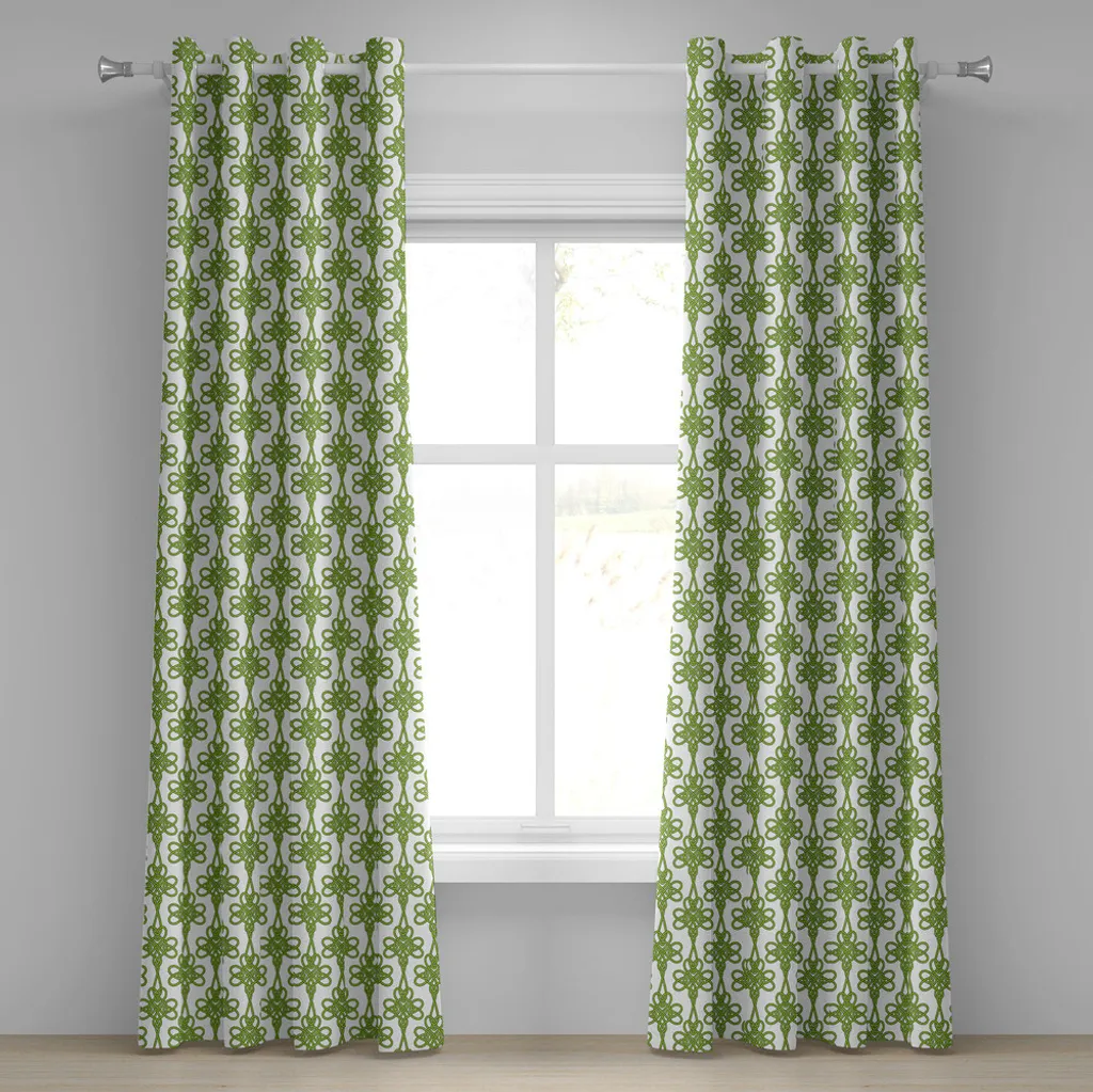 Tende Moderne ABAKUHAUS 280x175 cm Design Celtico Verde e Crema