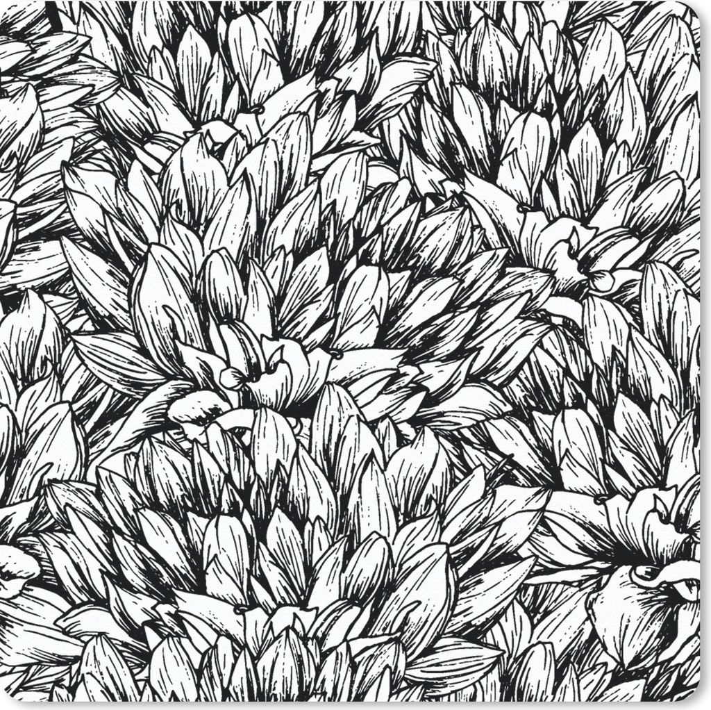 MuchoWow Mauspad Mousepad Blumen - Zentangle - Muster 30x30 cm - Mousepads - Maus Mat - Pad - Mausunterlage - Gaming