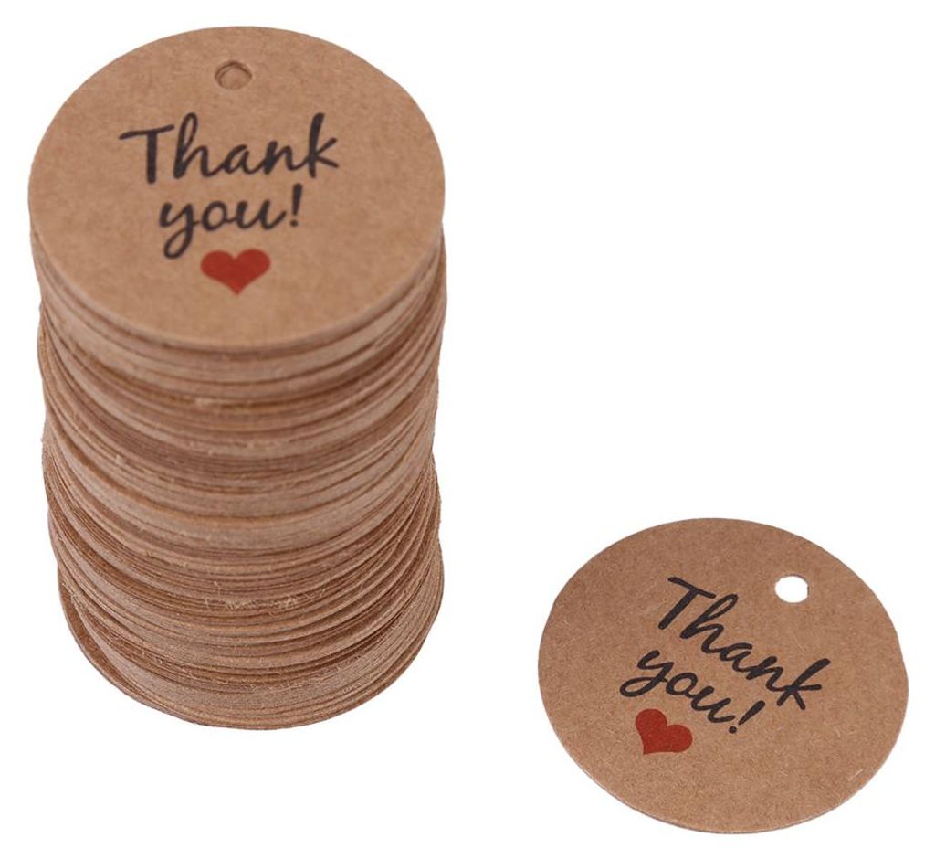 100 Stück braune handgefertigte Hängeetiketten für Hochzeitsgeschenk, Geschenk, Dessert, Schmuck, Preisschild Nr. 1