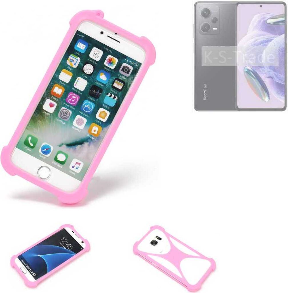 K-S-Trade Handy Hülle kompatibel mit Xiaomi Redmi Note 12 Pro+ Schutz Hülle Bumper Silikon Schutz Hülle Cover Case Silikoncase Silikonbumper TPU