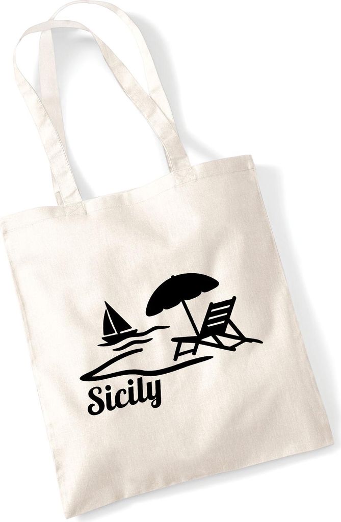 Huuraa Jutebeutel Sicily Italien 10 Liter Natural Baumwolle Tasche Geschenkidee