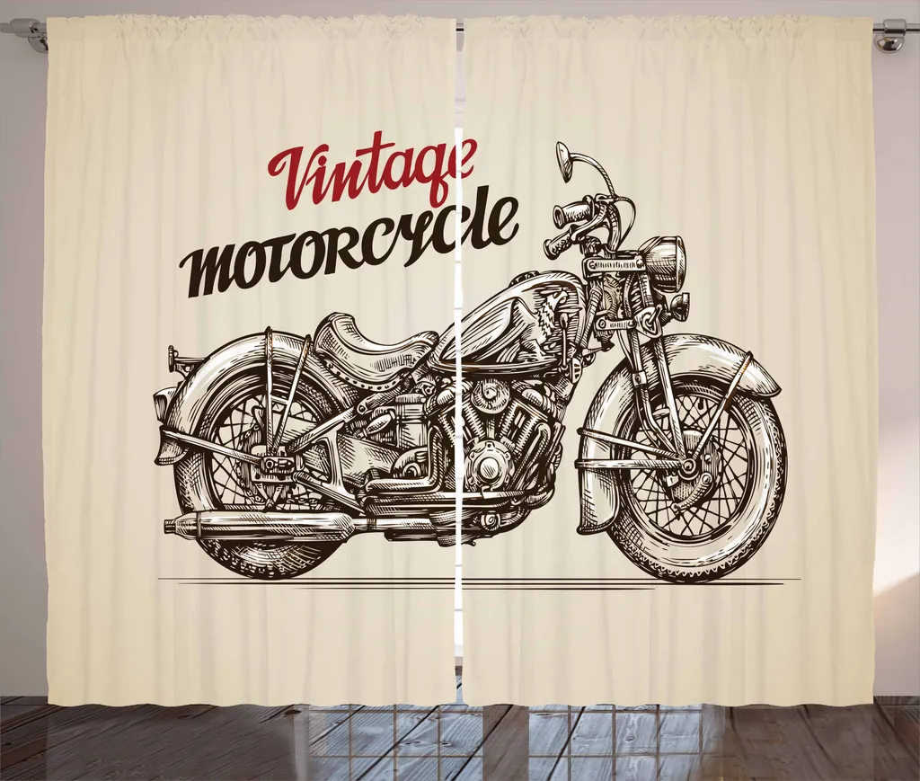 Tenda Camera Letto Moto Chopper 280x175 cm ABAKUHAUS Beige Marrone