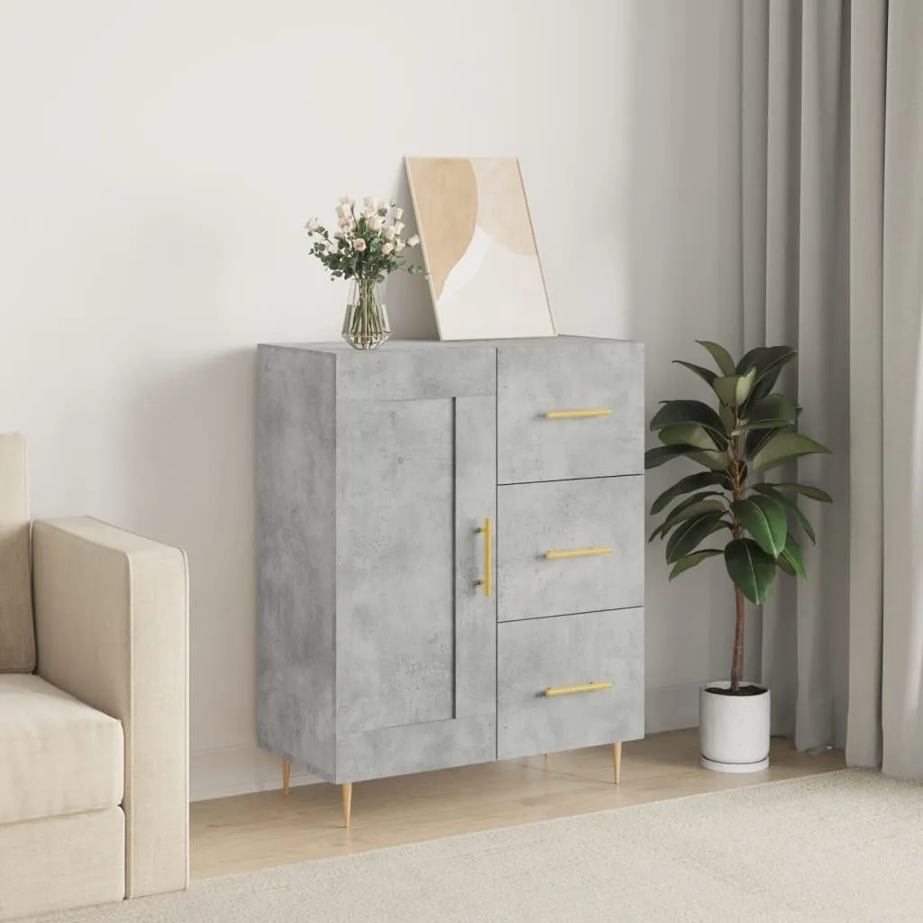 Credenza Multiuso 69,5x34x90 cm Grigio Cemento | Sicura e Robusta