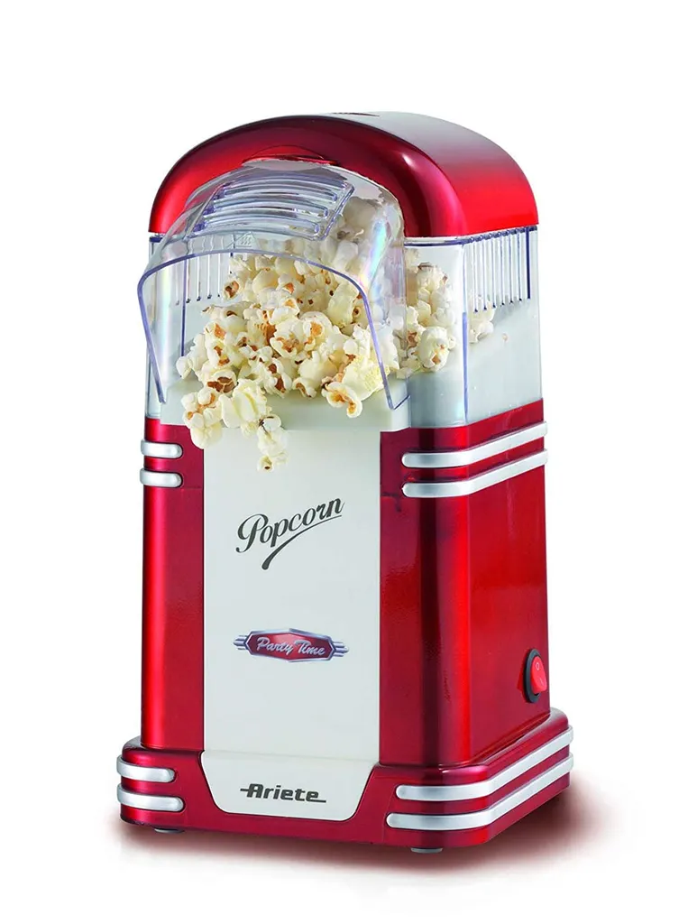 Machine à Popcorn 1100W Ariete 2954 sans Huile Design Rétro Rouge Blanc
