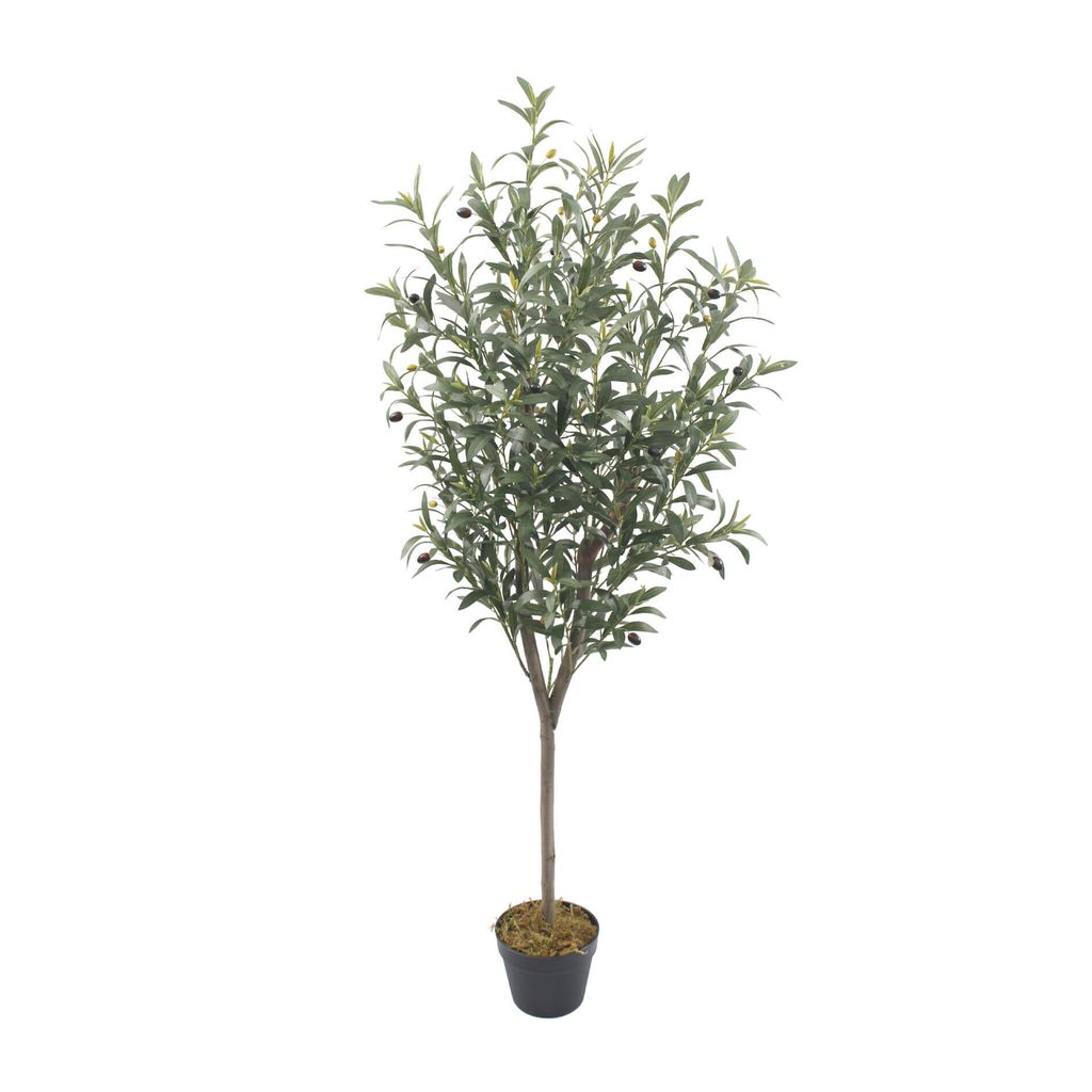 Rebecca Mobili Künstlicher Olivenbaum Garnet 150x45x45 Polyester Holz Grün Braun