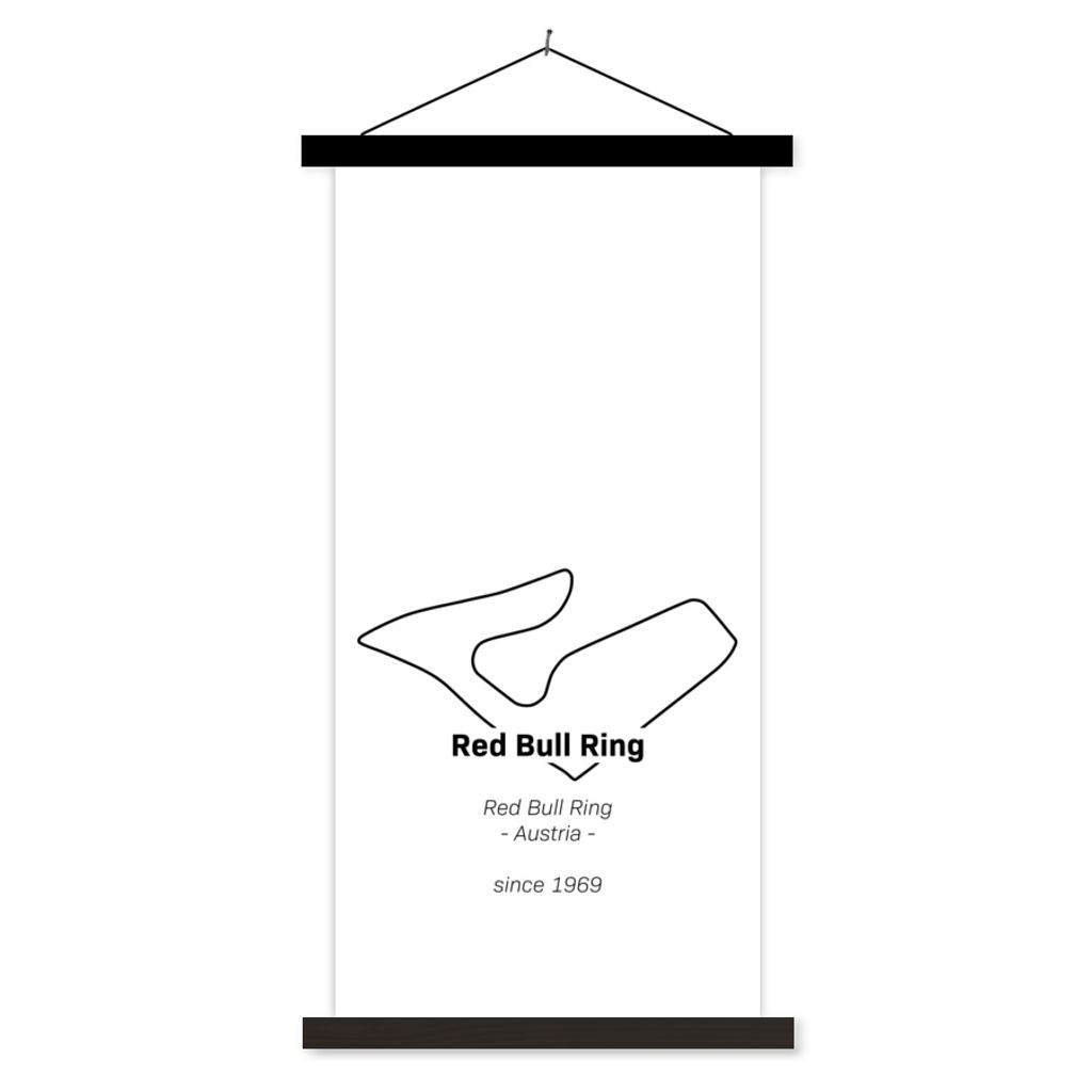MuchoWow Textilposter Formel 1 - Red Bull Ring - Rennstrecke 60x120 cm mit schwarzem Rahmen - Magnete