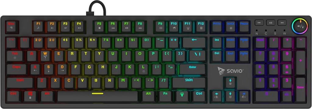 Savio STYX Mechanická klávesnica Outemu Brown Hot Swap RGB Obrázok produktu 