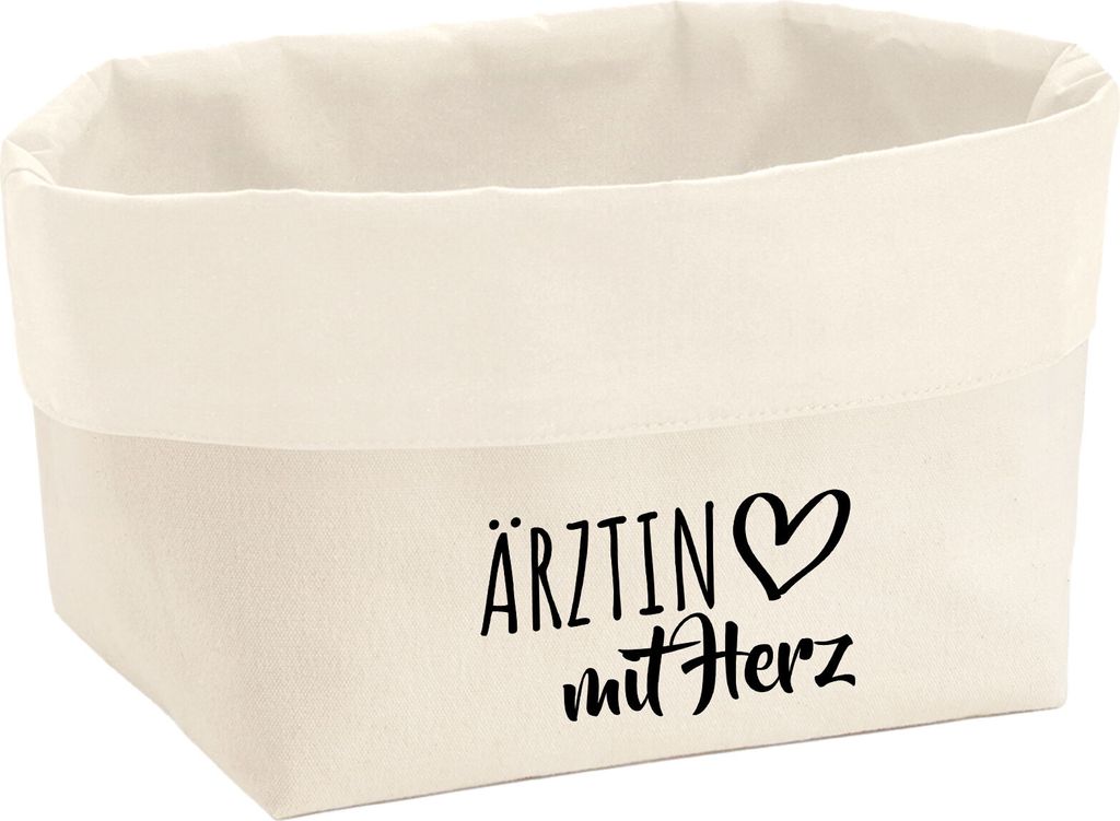 Huuraa Organizer Ärztin mit Herz 8 Liter Large Canvas Baumwolle Utensilo Geschenkidee