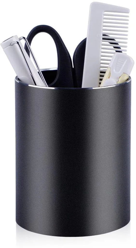 Organiseur de bureau en métal noir 8x10 cm pour stylos et pinceaux