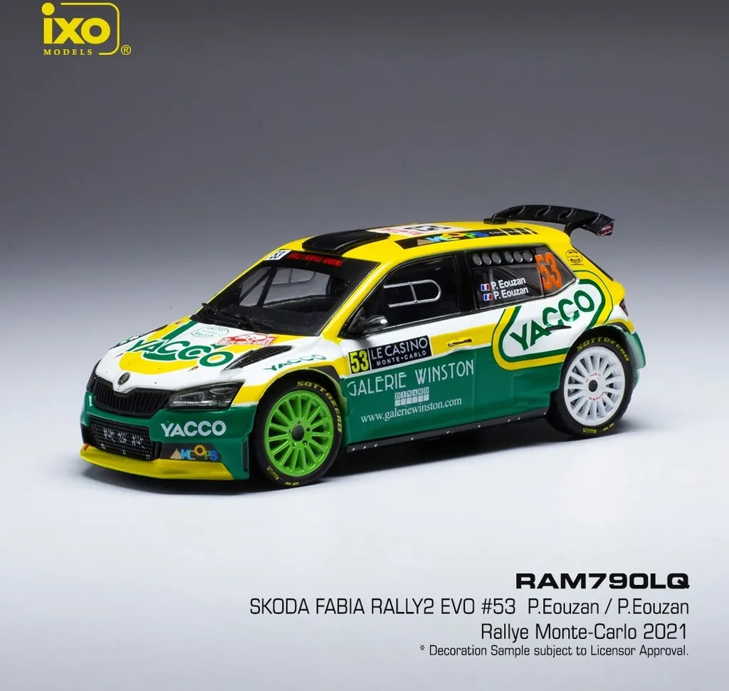 Škoda Fabia Rally 2 EVO n°53 Monte Carlo 2021 IXO 1:43 pour Collection