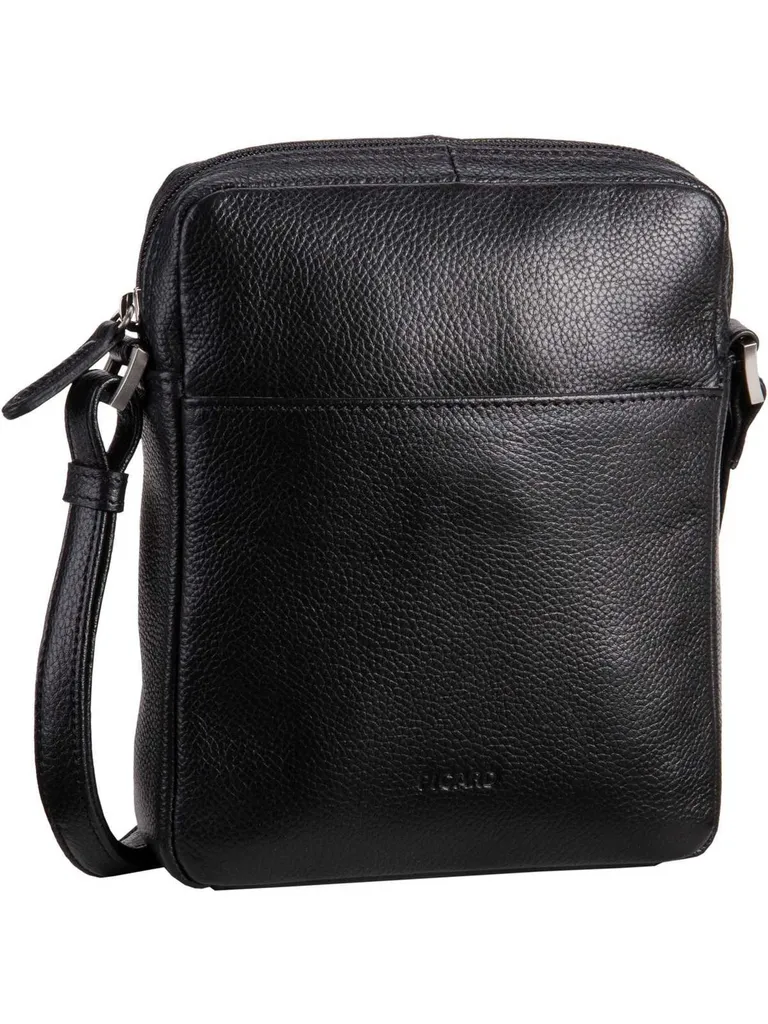 PICARD Milano Sac à épaule bandoulière en cuir noir pour homme